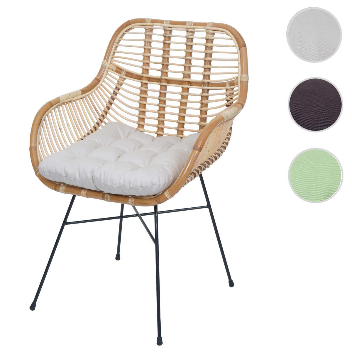 ESSZIMMERSTUHL Braun, Cremeweiß - Braun/Weiß, Holz (66/93/58cm) - MCW