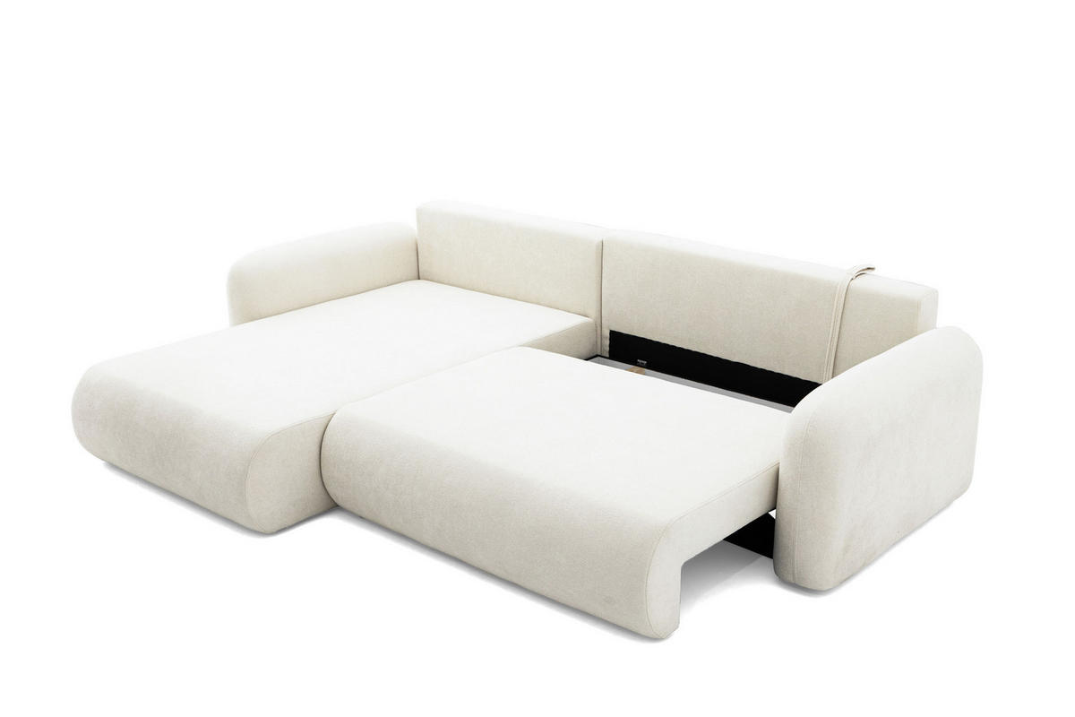 ECKSOFA NEST Universal mit Liegeflache 157x240 cm - Weiß, Textil (280/187cm) - Muffo