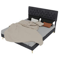 POLSTERBETT 160x200 cm Samt ohne Stauraum grau - Grau, Textil (160/200cm) - LEBENLANG