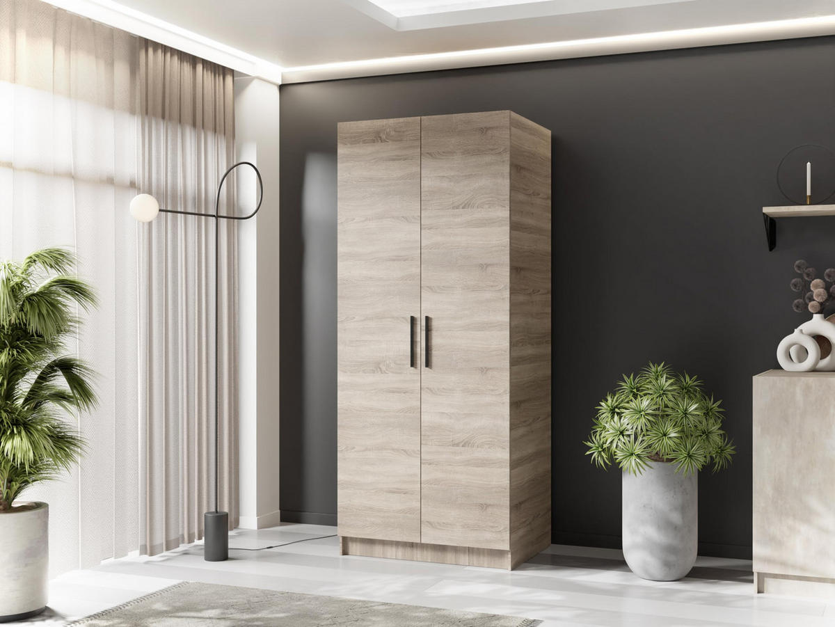 ŠATNÍ SKŘÍŇ GOLD Dub Sonoma - Sonoma dub, kompozitní dřevo (78/205/52.5cm) - Kier Furniture