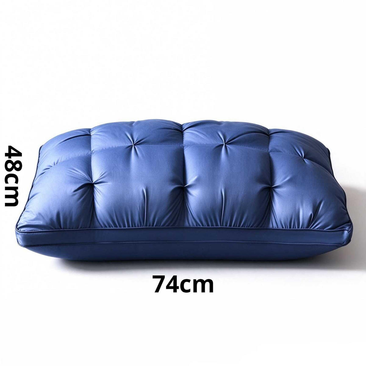 KISSEN – Hohes Kissen – 48 x 74 cm – Dunkelblau - Dunkelblau, Textil (74/48cm)