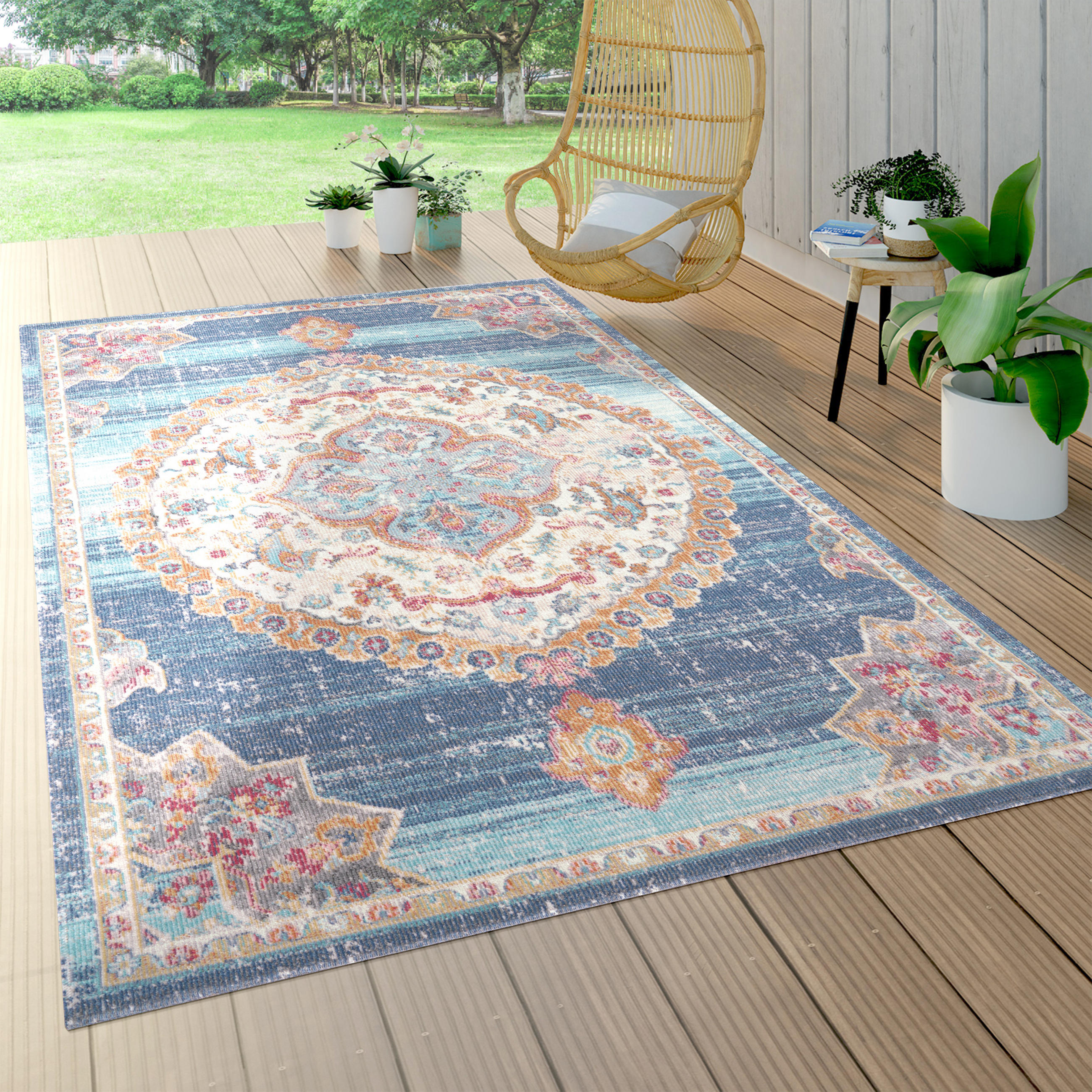 OUTDOORTEPPICH 120/170 cm Torres 279 - Blau, Textil (120/170cm) - Paco Home