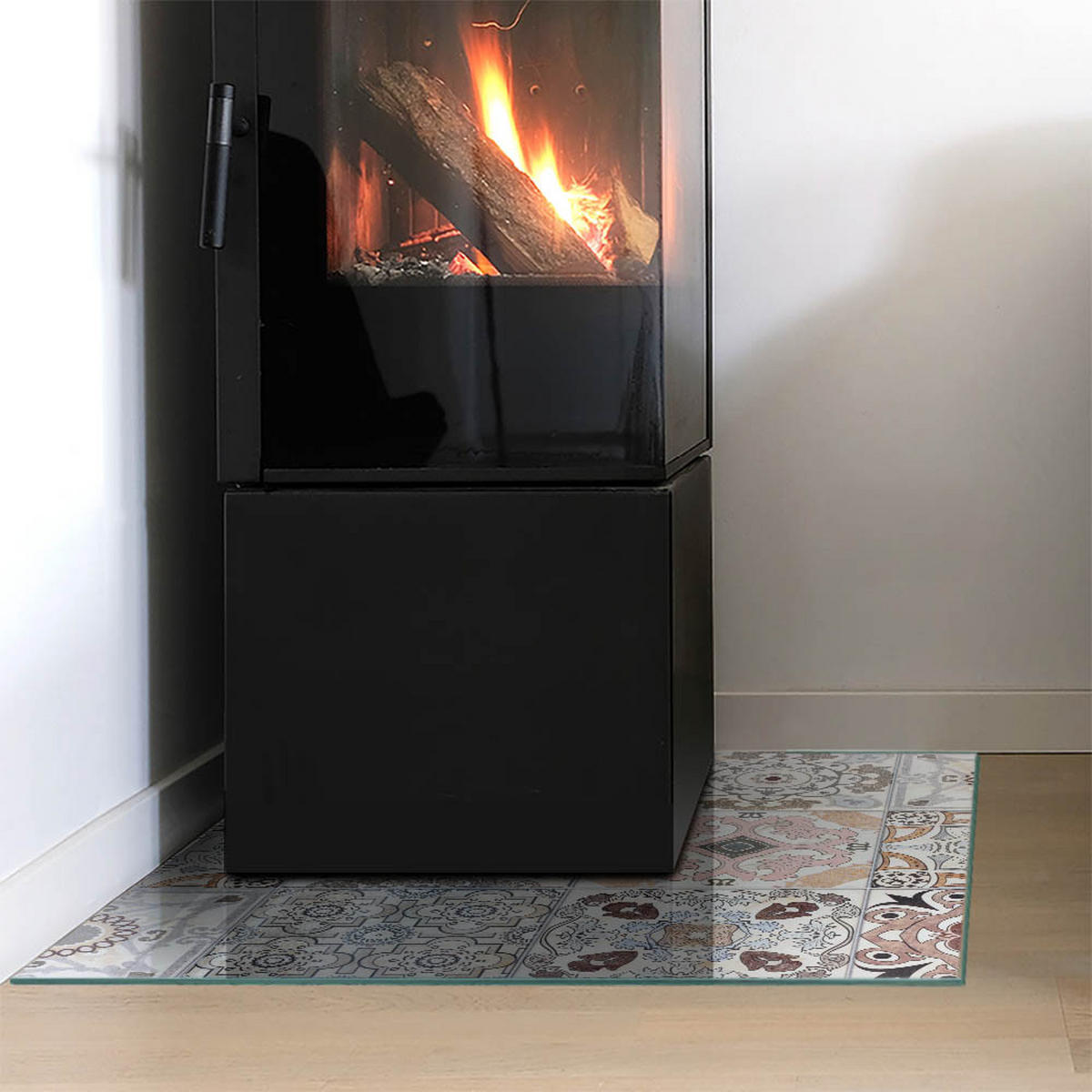 GLASPLATTE für Kamin 60x60 cm Grau - Grau, Glas (60/60/0.4cm) - ArtPrintCave