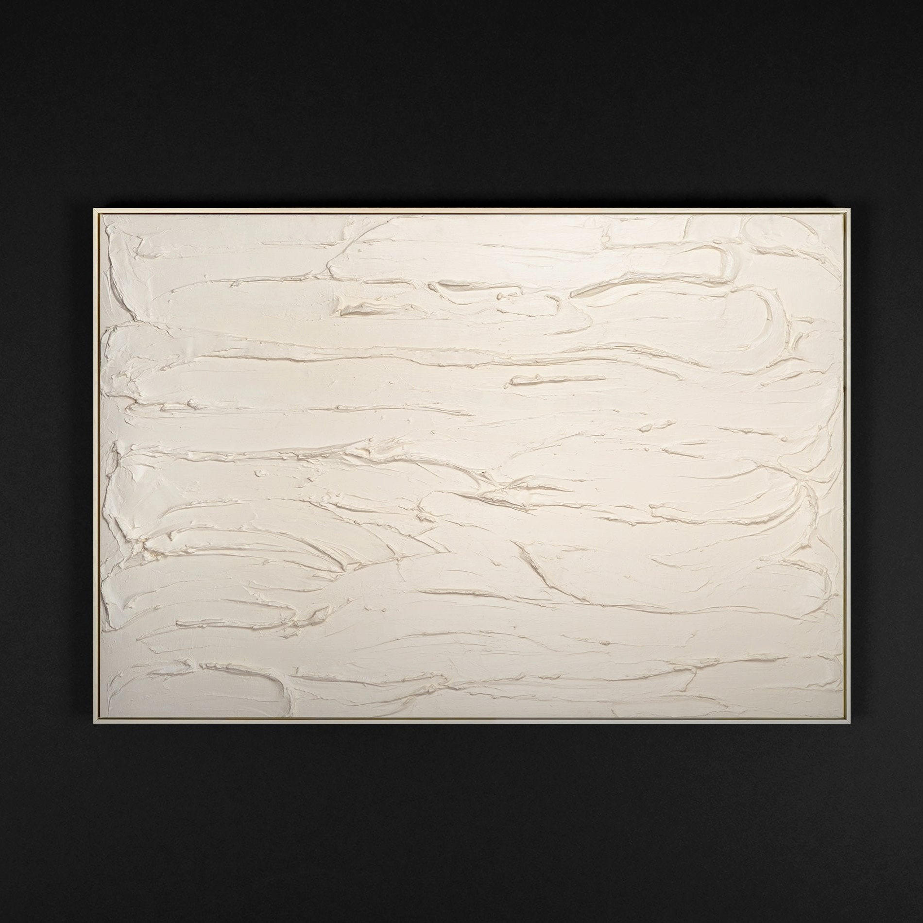 GEMÄLDE Schleier II Schattenfugenrahmen Beige 140x100 cm - Beige, Holz (140/100cm) - YS-art gallery