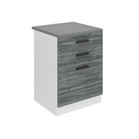 KÜCHENUNTERSCHRANK 60 cm SDSZ, mit Arbeitsplatte, mit Schubladen, Glamour Wood - Hellgrau, Holz (60/85/51.6cm) - B BELINI GROUP