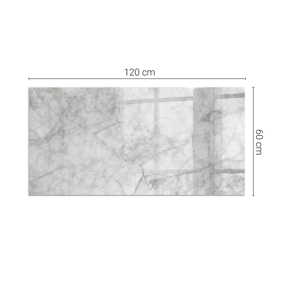 GLASPLATTE für Kamin 120x60 cm Grau - Grau, Glas (120/60/0.4cm) - ArtPrintCave