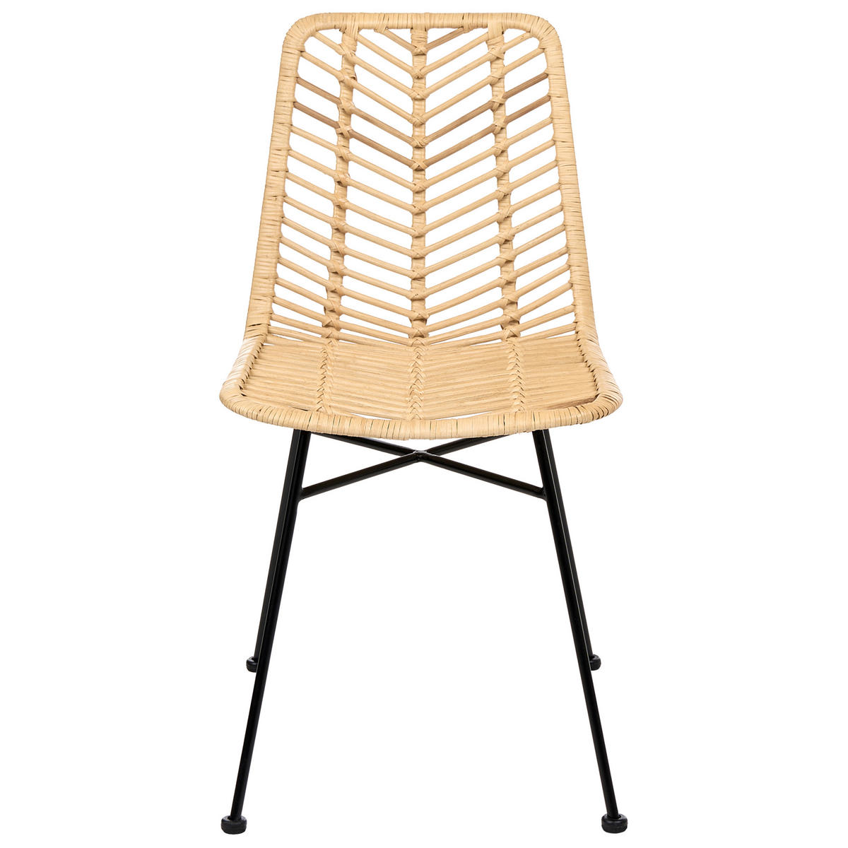 ESSZIMMERSTUHL 2er-Set Rattan Naturfarben Dilley - Naturfarben, Naturmaterialen (45/83/60cm) - Beliani