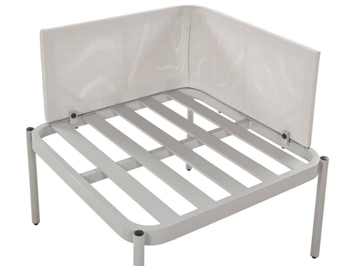 LOUNGE SET 2-Sitzer modular Grau Terracina - Grau, Metall - Beliani