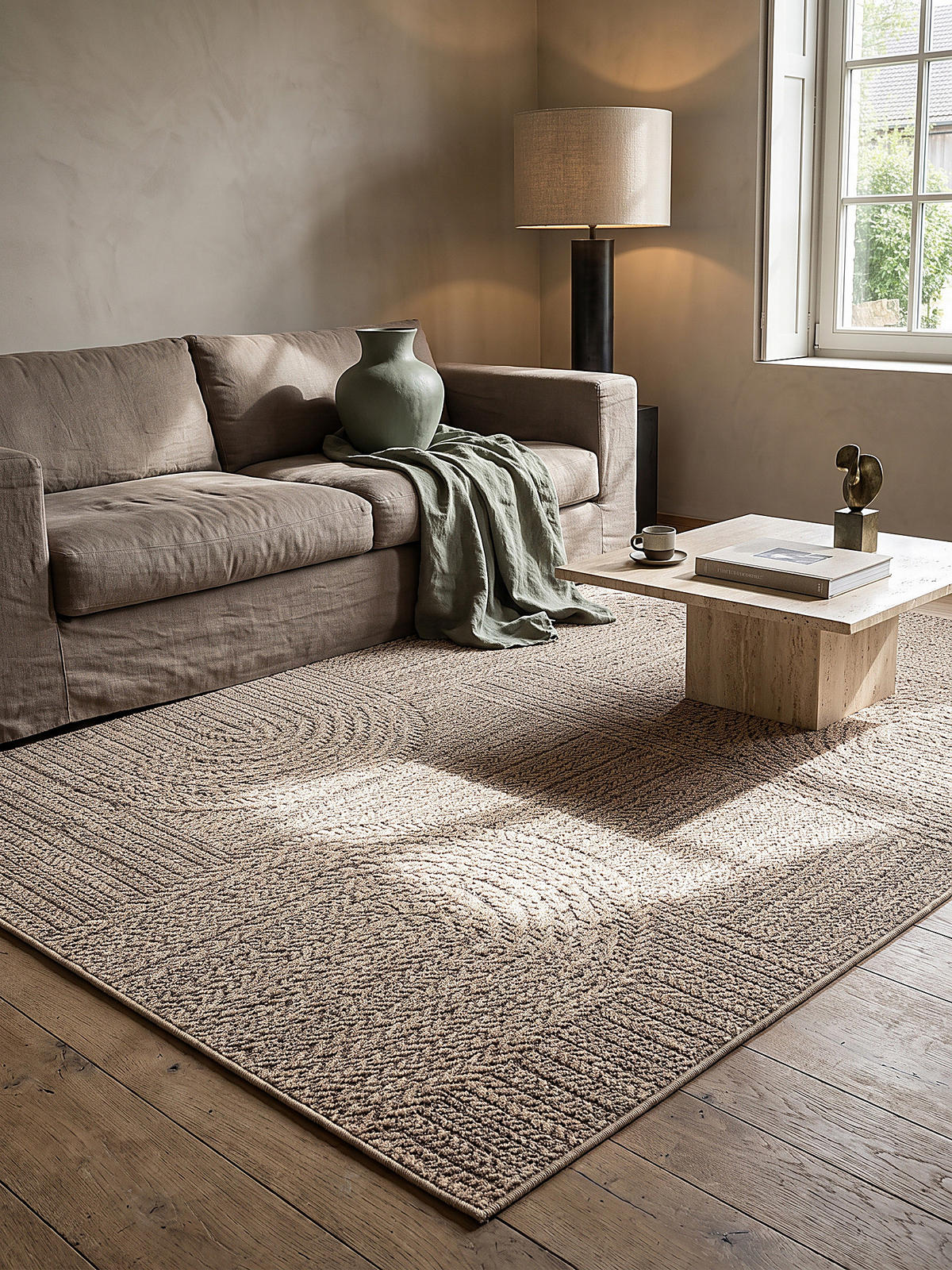 FLACHWEBTEPPICH Geometrisch CORDEV Polypropylen Natur 160 x 230 cm - Beige, Textil (160/230cm) - KADIMA DESIGN