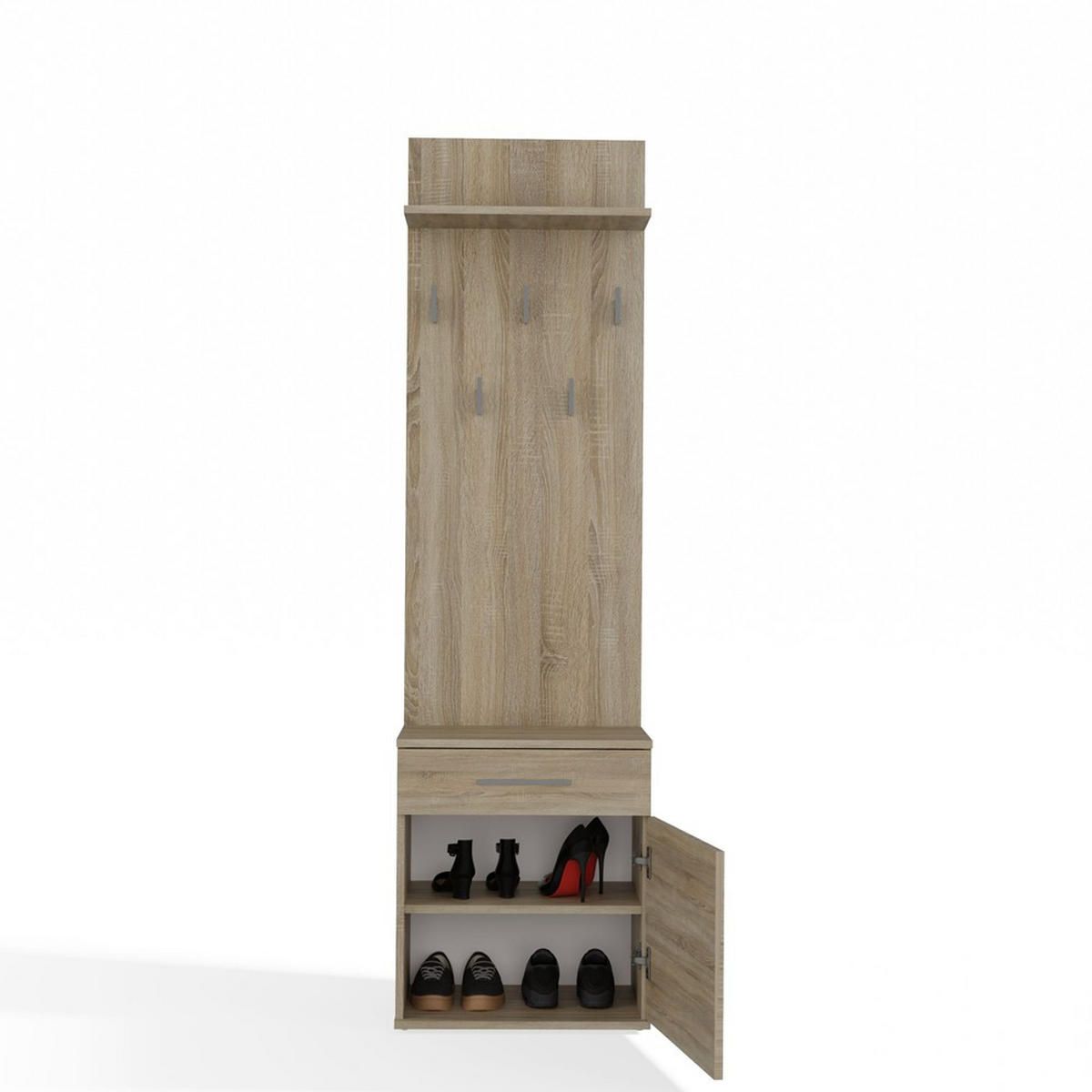 SKRIŇA na topánky - dub sonoma, kompozitné drevo (50/180/35cm) - RAUMHIRSCH FURNITURE