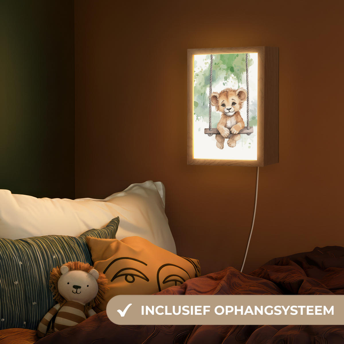 LAMPA ZA NOĆNI ORMARIĆ Lav 20x30 cm - bijela, drvni materijal (8/20/30cm) - OnlyWow