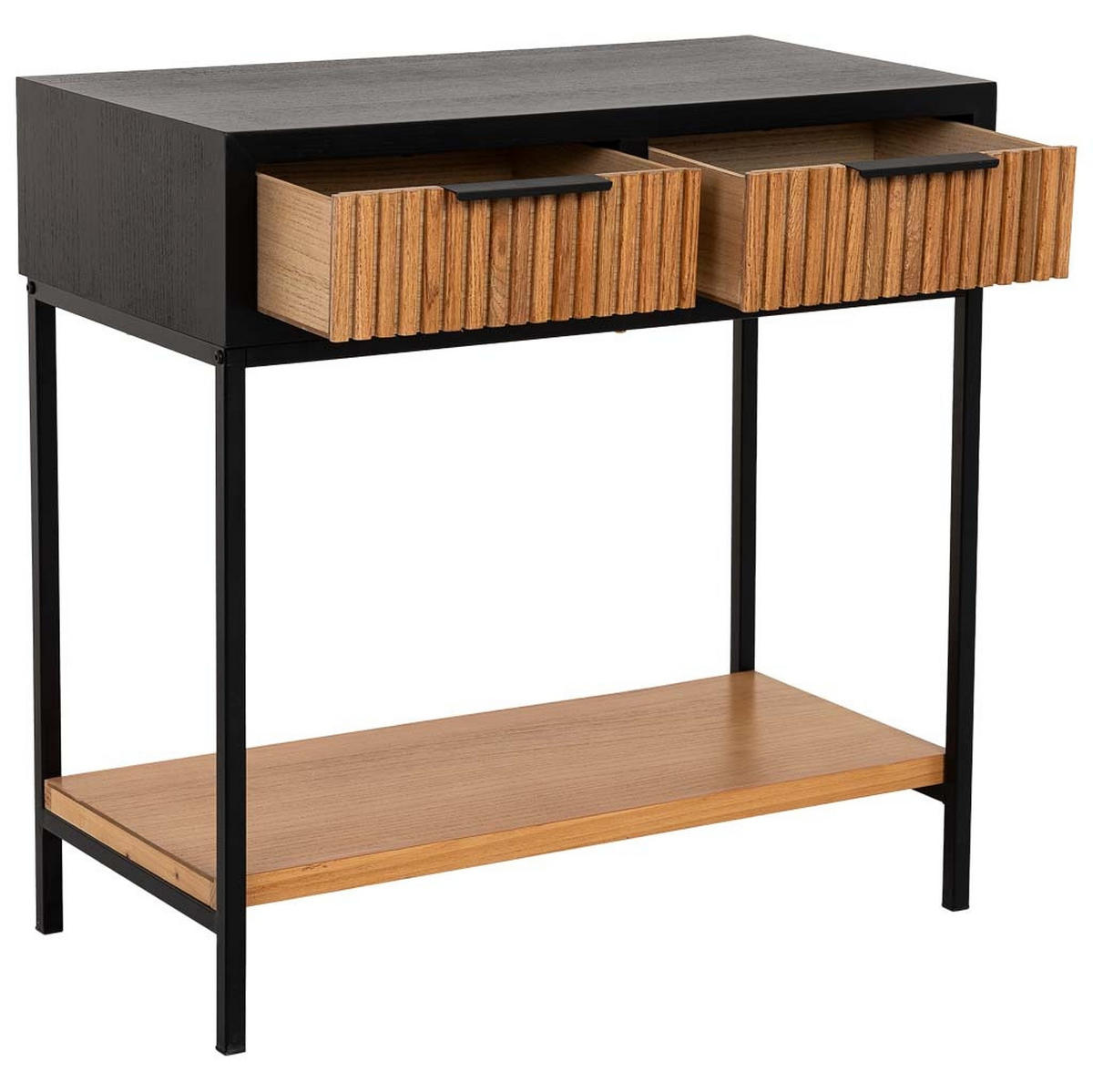 KONSOLENTISCH aus Metall und Holz, 80x42x79cm - Braun, Holz (42/80/79cm) - Wanderlust