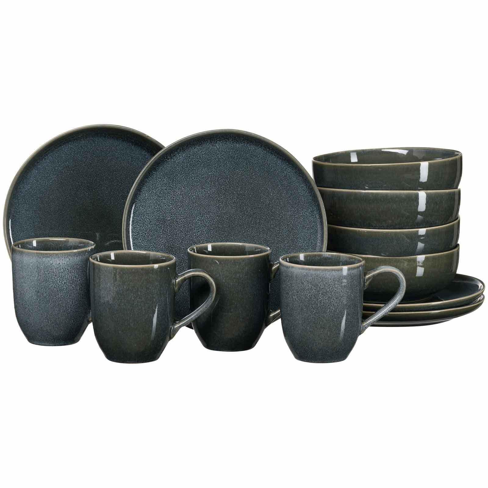 FRÜHSTÜCKSSET Eda grau 12er Set - Grau, Keramik (30/34/34cm) - Ritzenhoff Breker