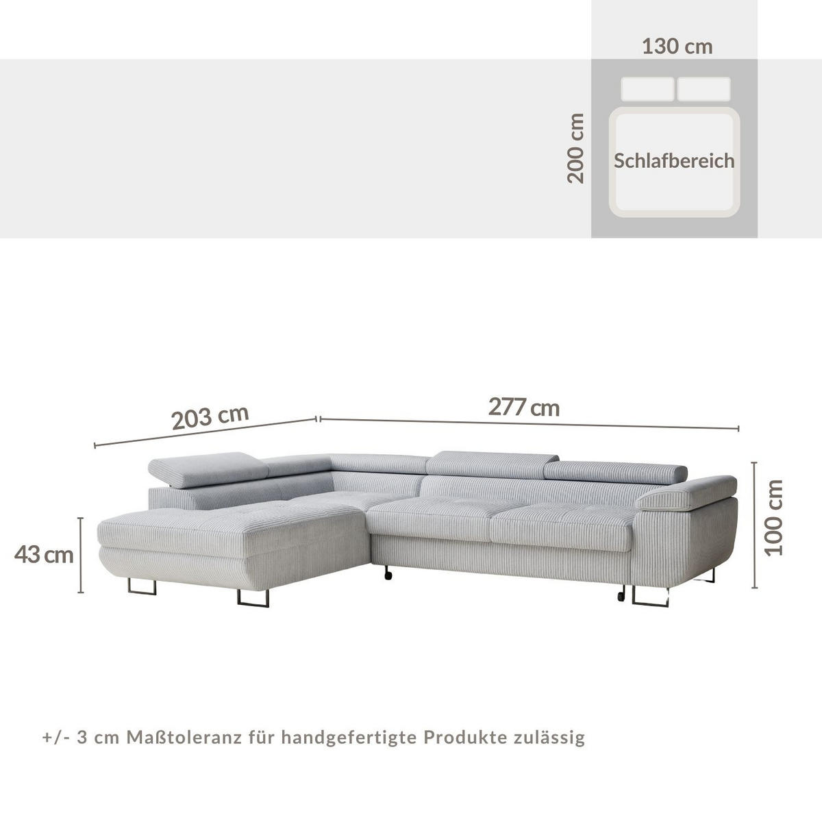 ECKSOFA MIT SCHLAFFUNKTION Concord Lila Samtstoff - Flieder/Schwarz, Holz/Holzwerkstoff (203/277cm) - Maison de Reve