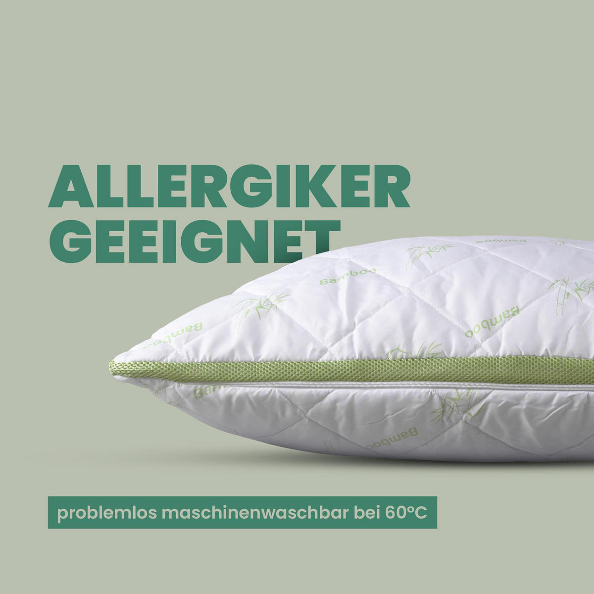 KOPFKISSEN Bamboo mit Bambusveredelung temperaturausgleichend 40x80 cm - Weiß, Textil (80/40cm) - Bestlivings