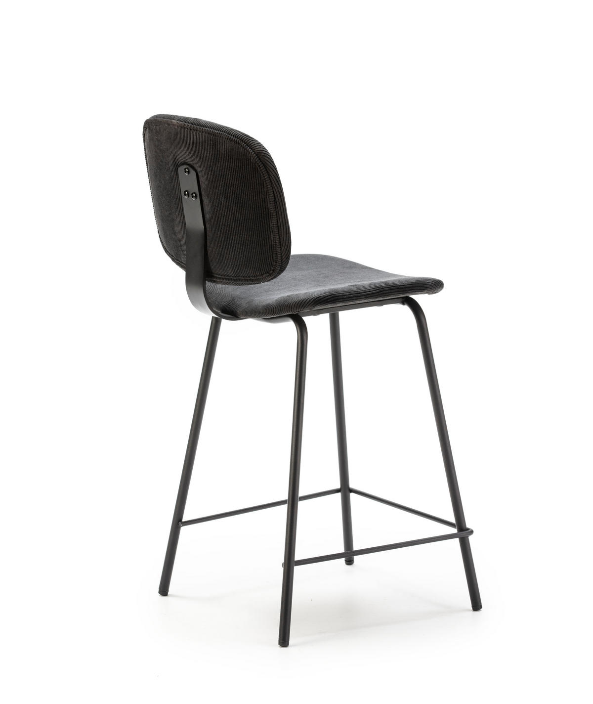 HOCKERN (Set aus 2) aus cordstoff mit schwarzen metallbeinen - arus 44/50/65 cm - Schwarz, Textil (50/65/44cm) - Calicosy