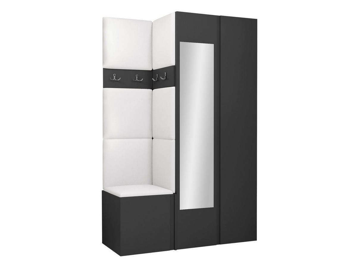 GARDEROBEN-SET Orion XXVI - Graphitfarben/Weiß, Holzwerkstoff/Kunststoff (116/186/46cm) - MIRJAN24