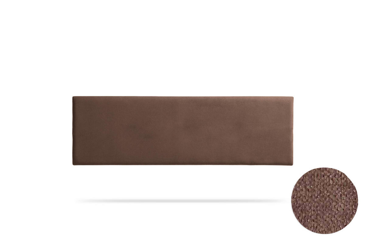 KOPFTEIL gepolstert NOVA Aqualine 145x50x5 cm - Schokolade - Moonia - Dunkelbraun, Holz (145/5/50cm)