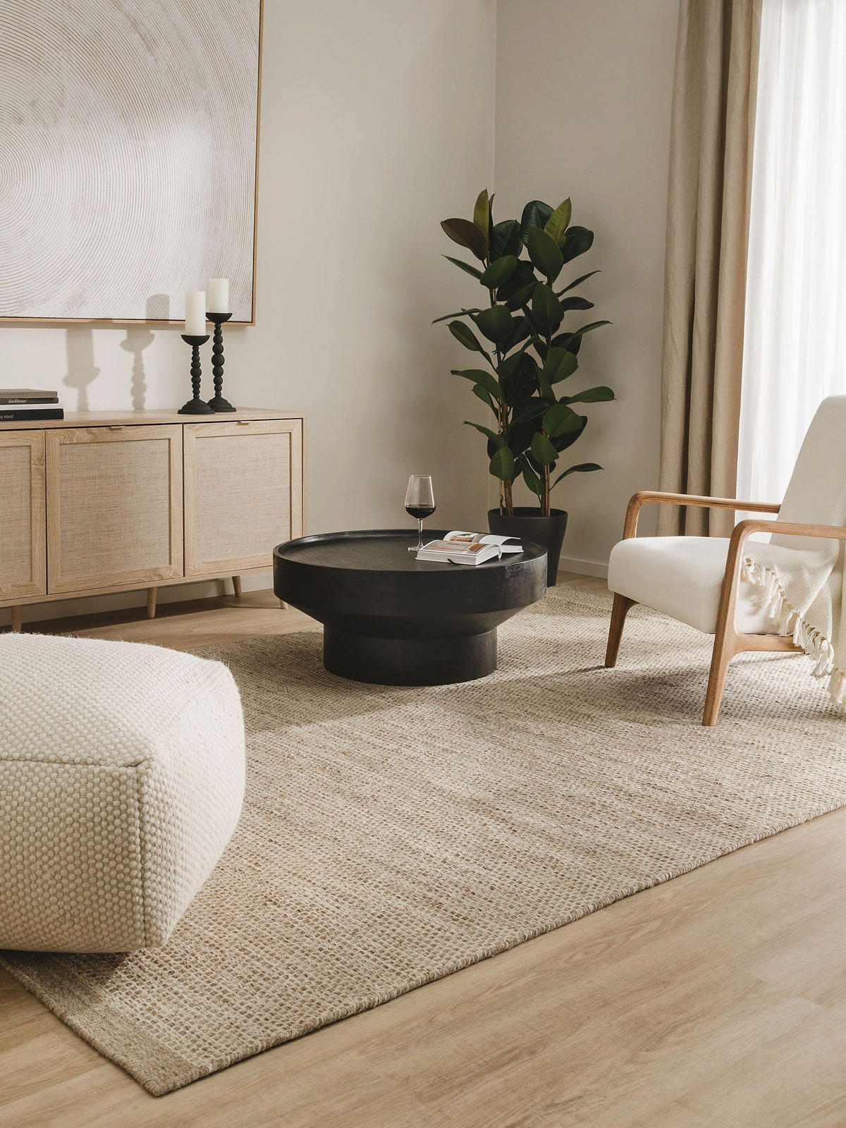 WOLLTEPPICH Rocco Taupe 170x240 cm - Taupe, Textil (170/240cm) - benuta Pure