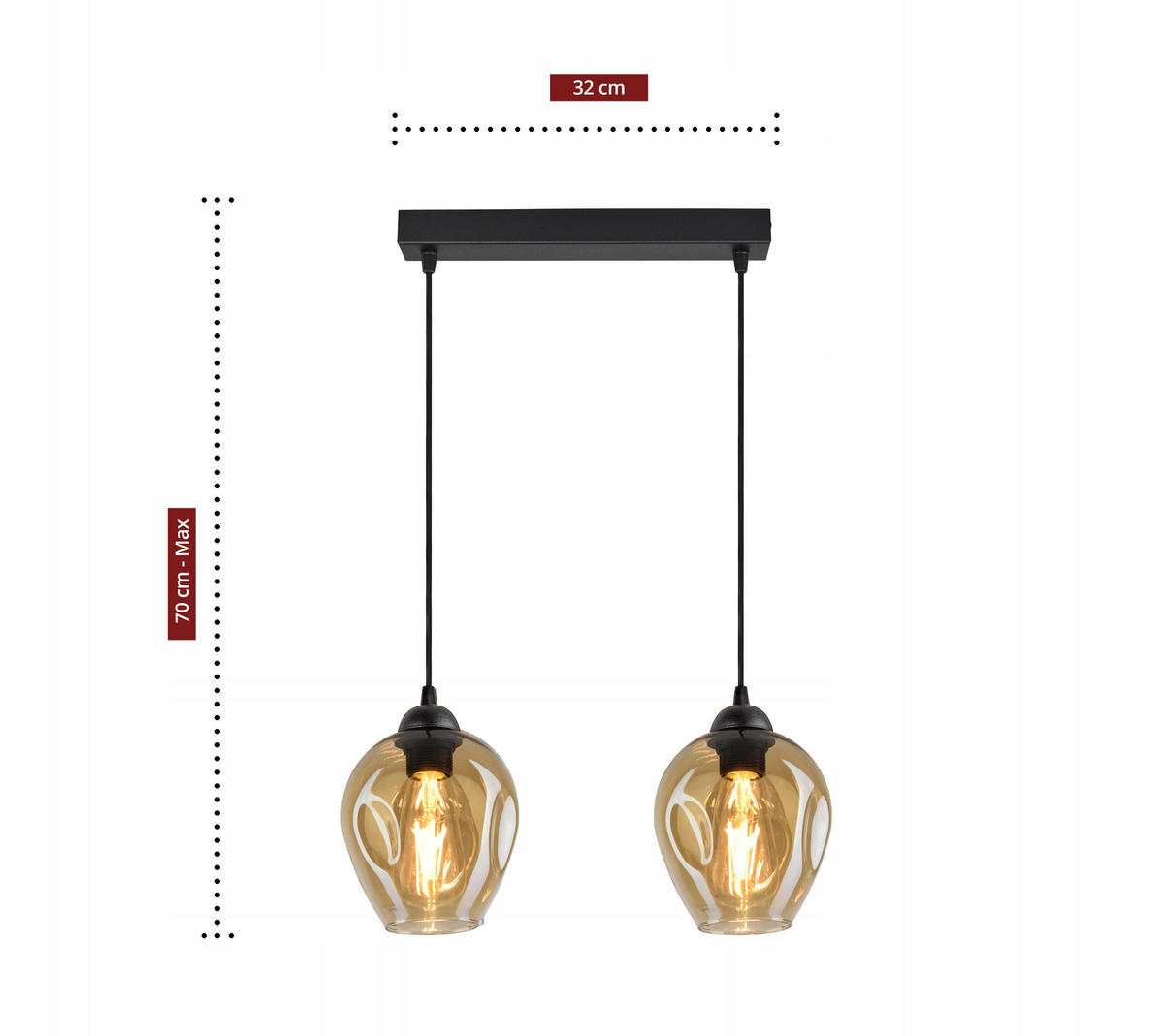 PENDELLEUCHTE Hegel - Transparent/Schwarz, Glas/Metall (15/37/80cm) - kiki design