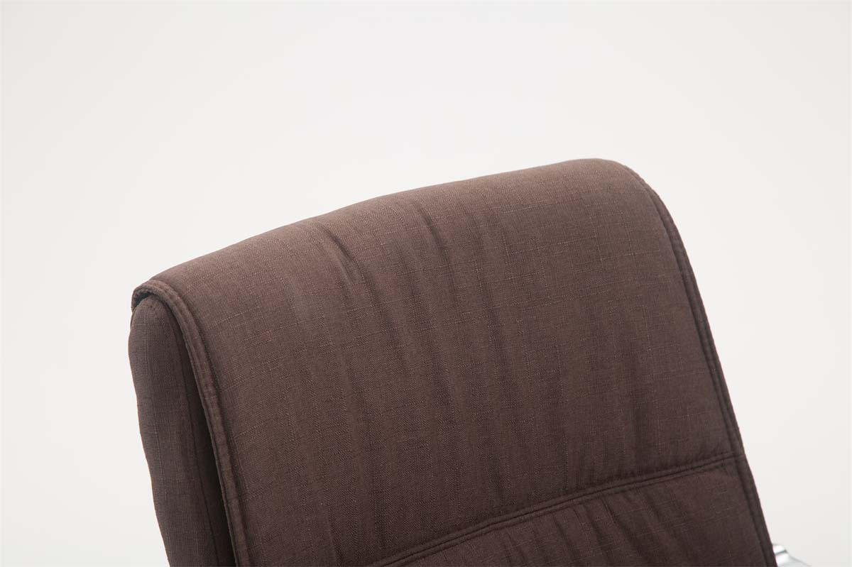 XL Besucherstuhl Miami Stoff Braun Konferenzstuhl Bürostuhl - Braun, Textil (58/102/65cm) - DELUKE