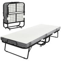 GÄSTEBETT klappbar 90x200 cm Weiß mit Rollen - Weiß, Metall (90/200cm) - Beauniv