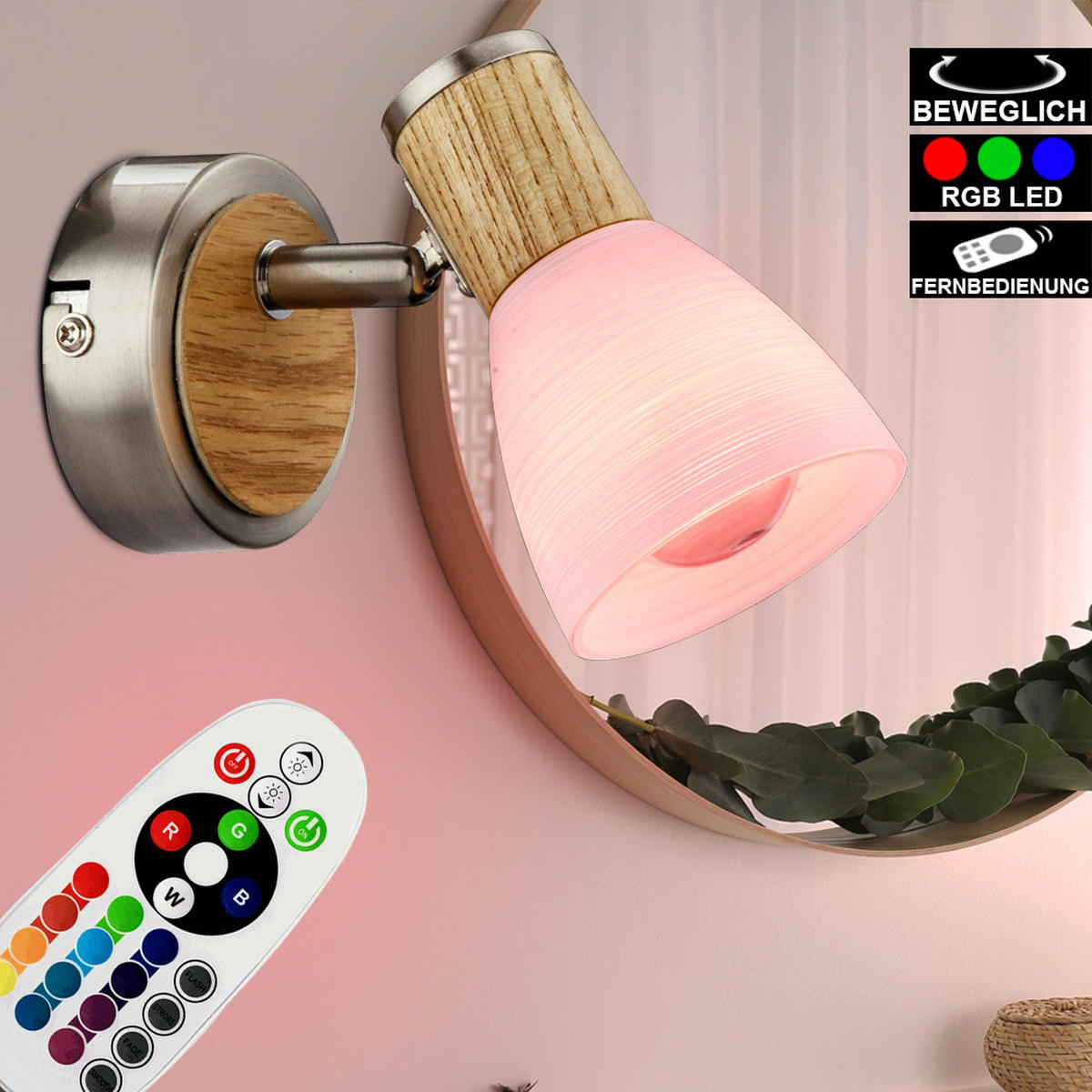 LED WANDLEUCHTE GYLFI Braun Holz - Braun, Holz (8/11/13cm)