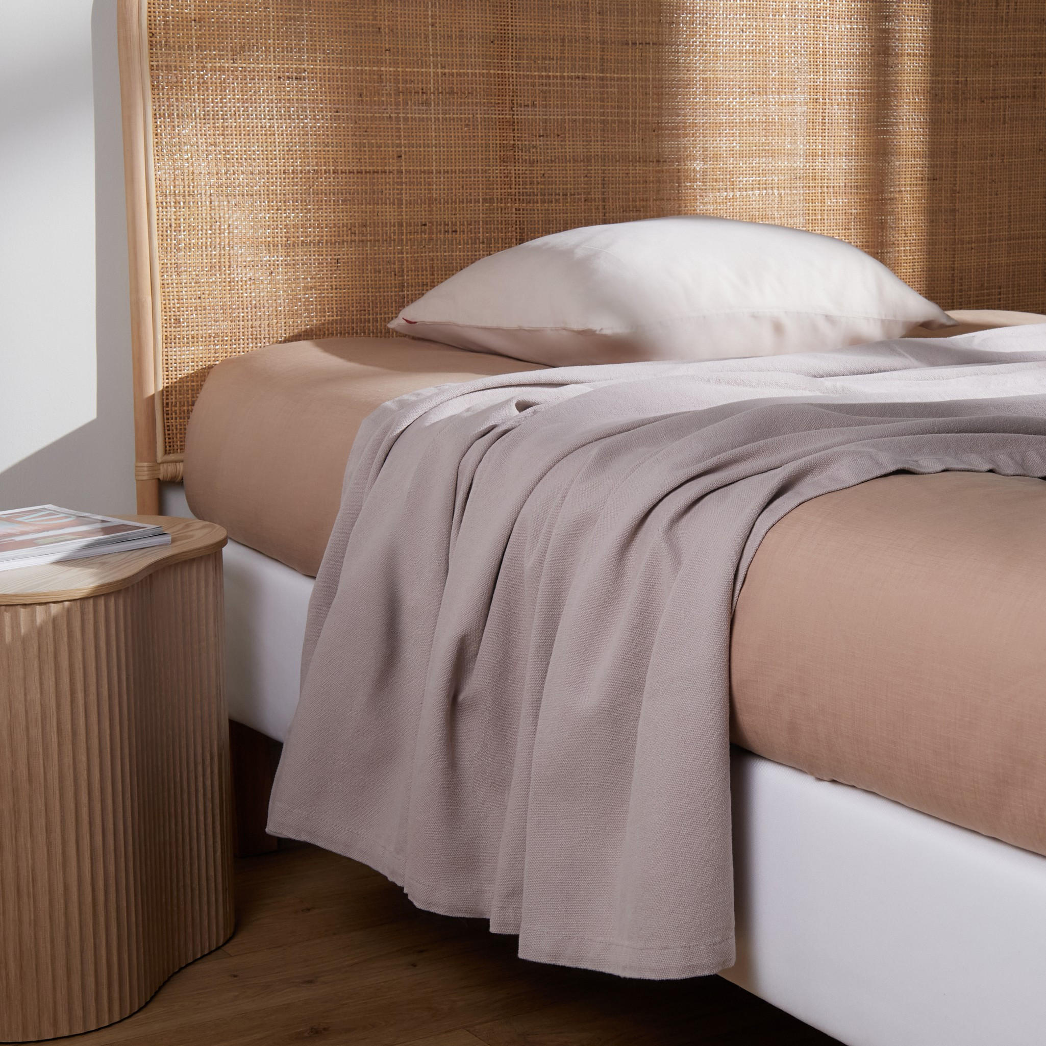 BAUMWOLLBETTDECKE Taromina - Hellbraun, Textil (200/220cm) - home&you