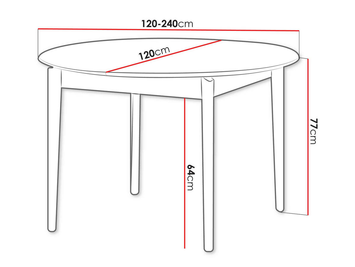 ESSTISCH ausziehbar Plot PT04 - Dunkelbraun, Holz/Holzwerkstoff (120/120/77cm) - MIRJAN24