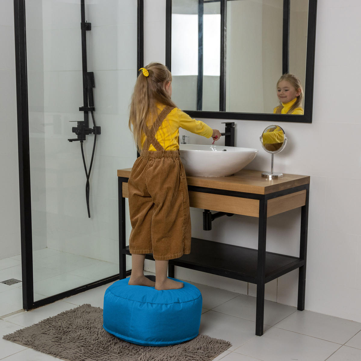 POUF M blau - Blau, Textil (500/200/500cm) - Bruni