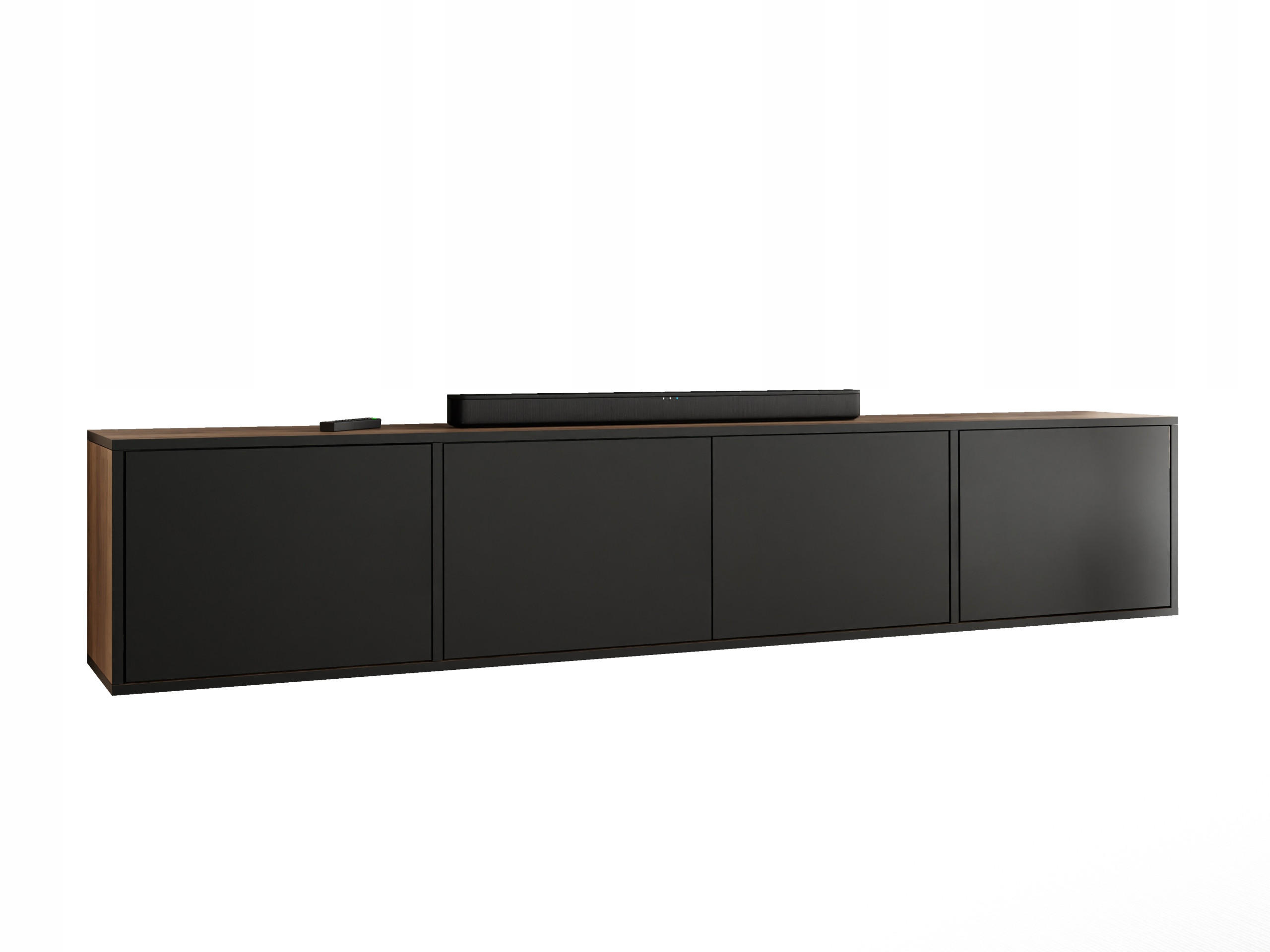 TV-LOWBOARD EDI 4 Craft Gold Eiche / Schwarz – 4-türig - Honigeiche/Schwarz, Holzwerkstoff (206.4/42/38.9cm)