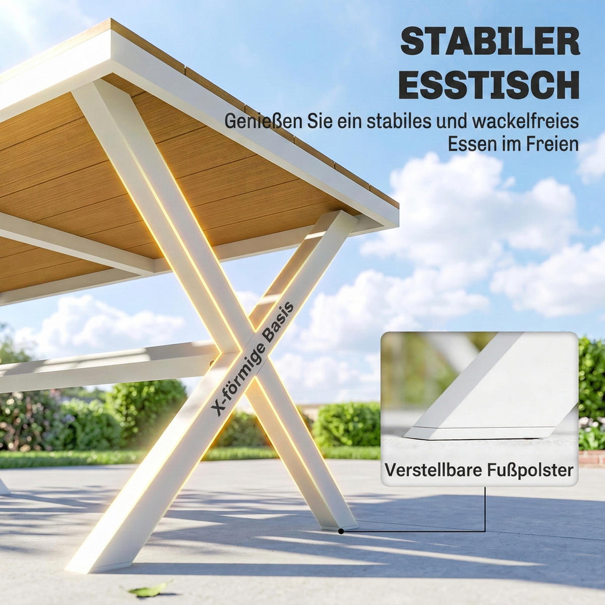 GARTENMÖBEL-SET Teakfarben 160.0/86.0/72.0cm - Teakfarben, Metall