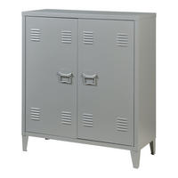 METALLSCHRANK Oripää - Dunkelgrau, Metall (80/90/33cm) - [en.casa]