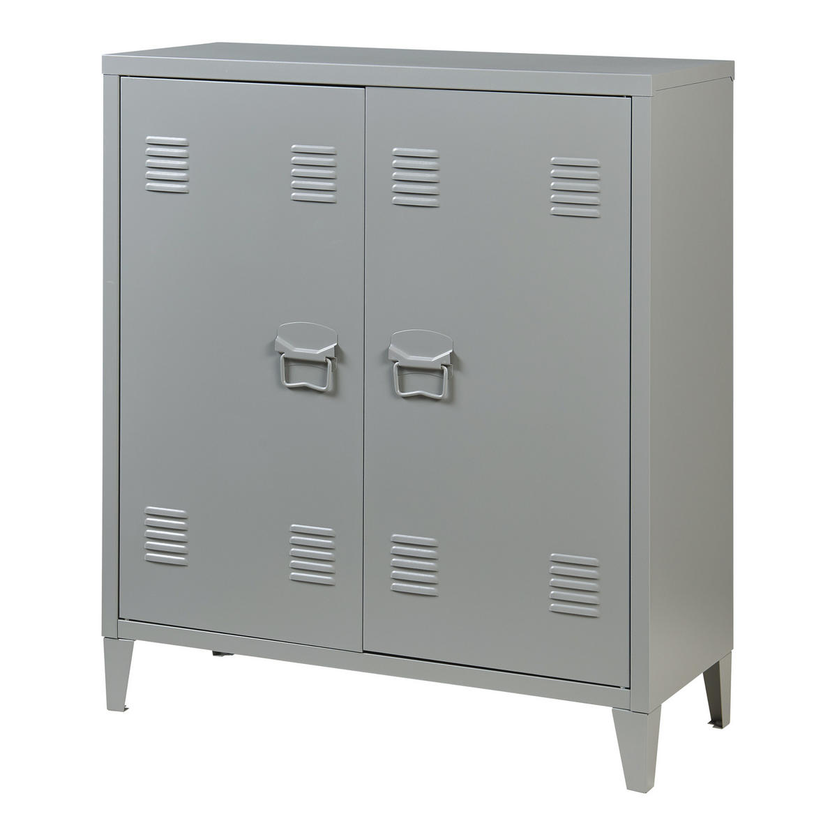 METALLSCHRANK Oripää - Dunkelgrau, Metall (80/90/33cm) - [en.casa]
