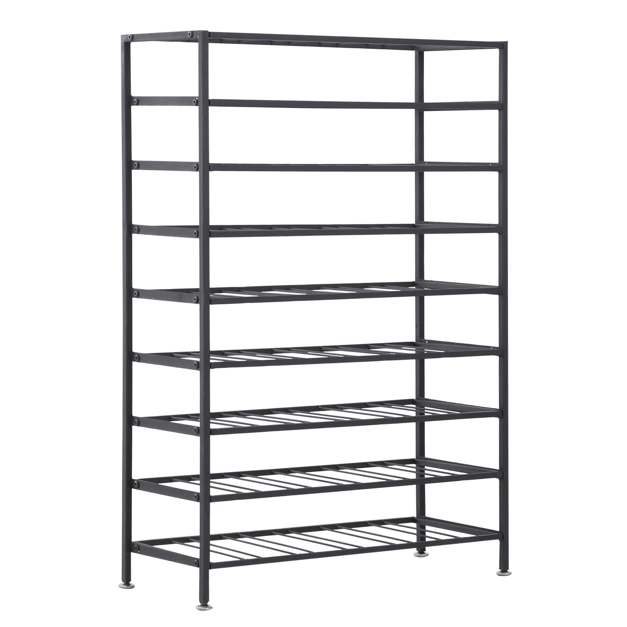 WEINREGAL, 54 Flaschen, schwarzes Metall, 63x25x91cm - Multicolor, Metall (63/91/25cm) - FORIOUS