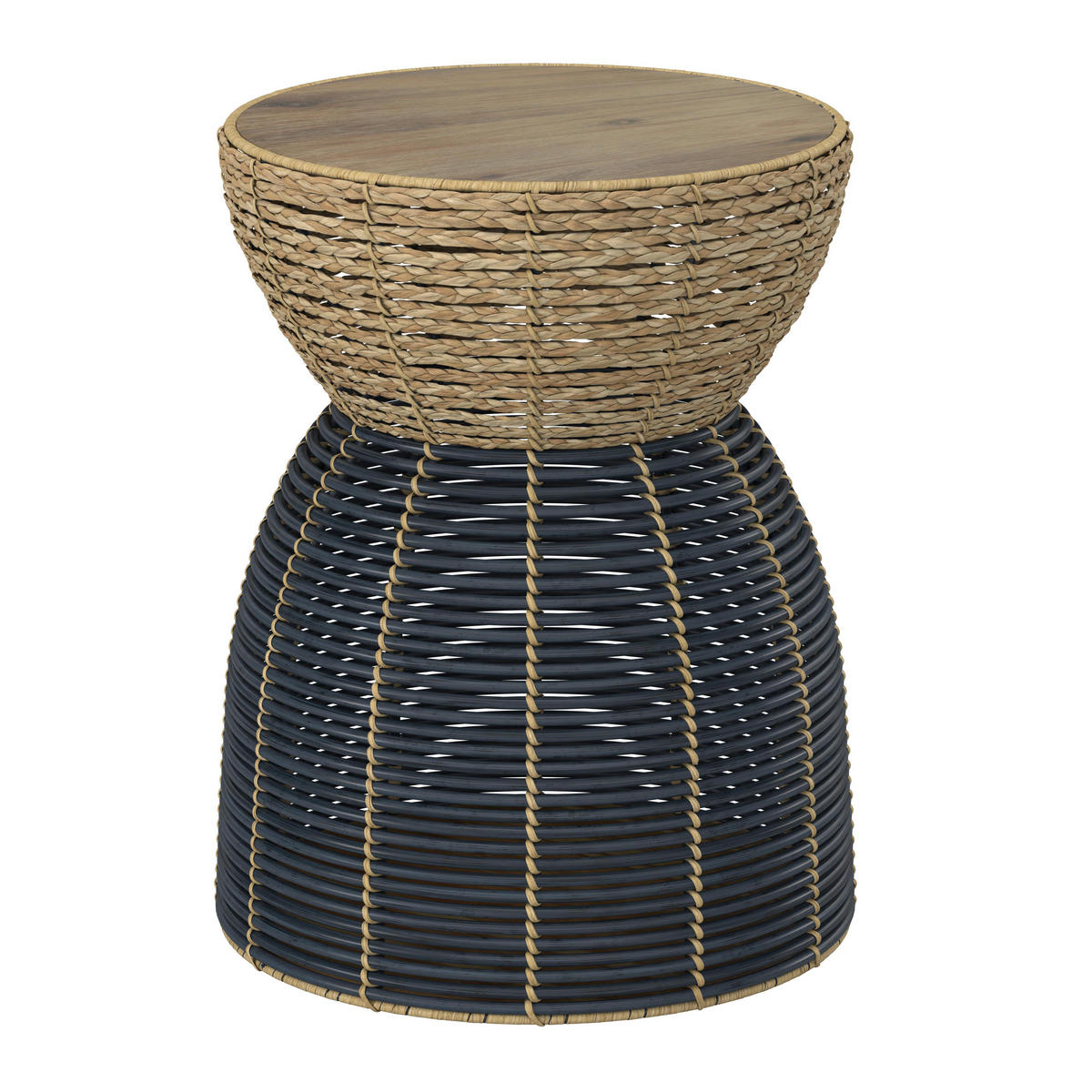GARTENBEISTELLTISCH Noelia Naturfarben/Schwarz - Naturfarben, Holz (45/55/45cm)
