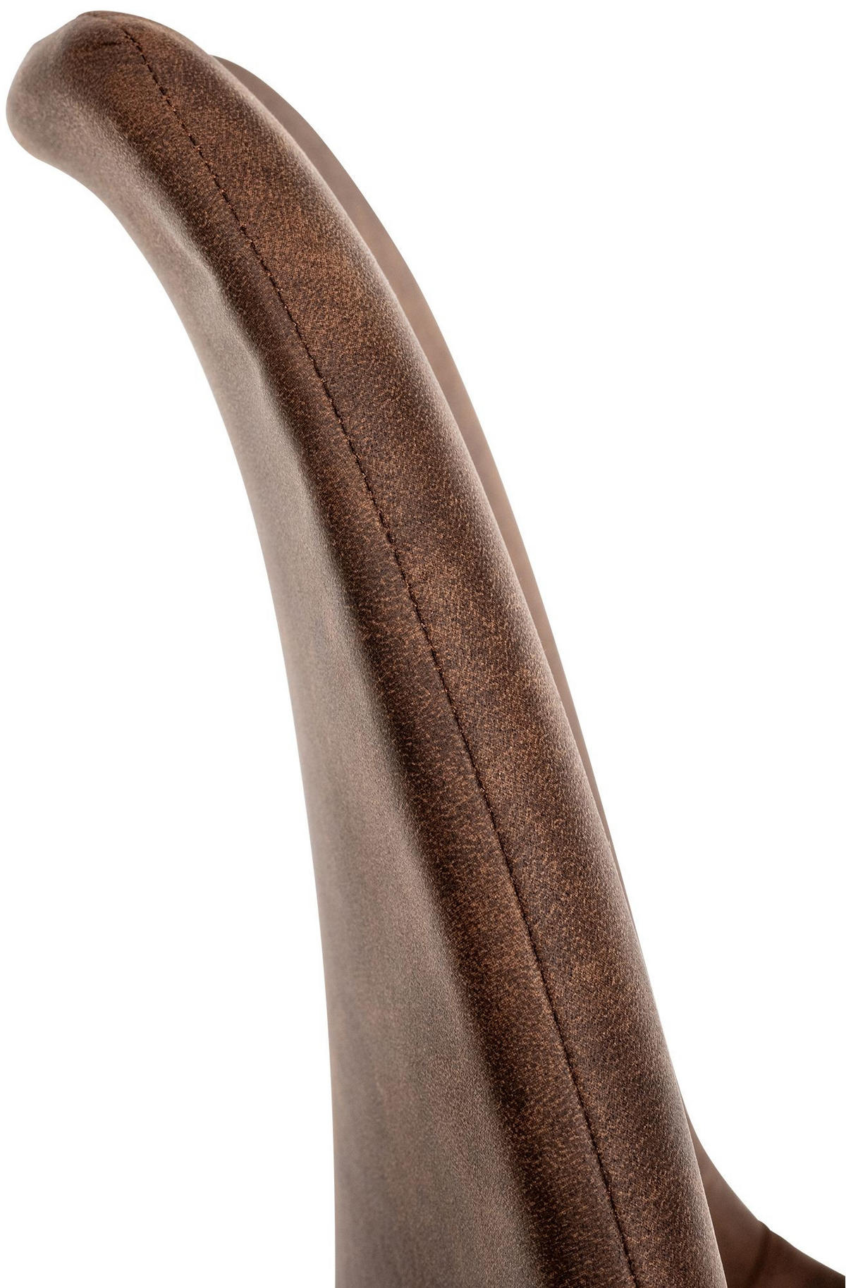 STUHL Lederlook braun - Eukalyptusholzfarben/Braun, Holz/Textil (49/83/50cm) - CLP