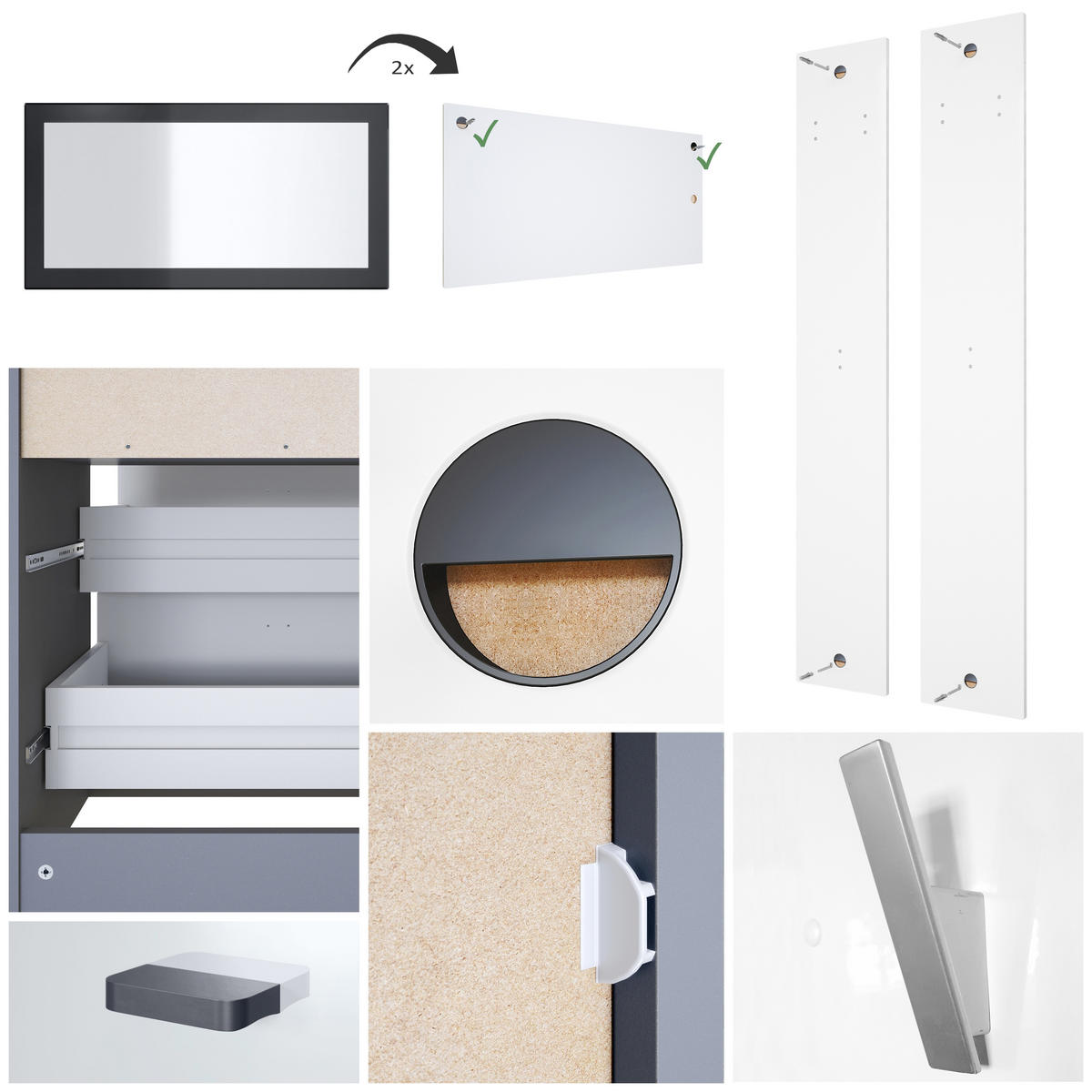 GARDEROBE Pino Weiß Hochglanz - Weiß Hochglanz, Holzwerkstoff (130/185/36cm) - Vladon