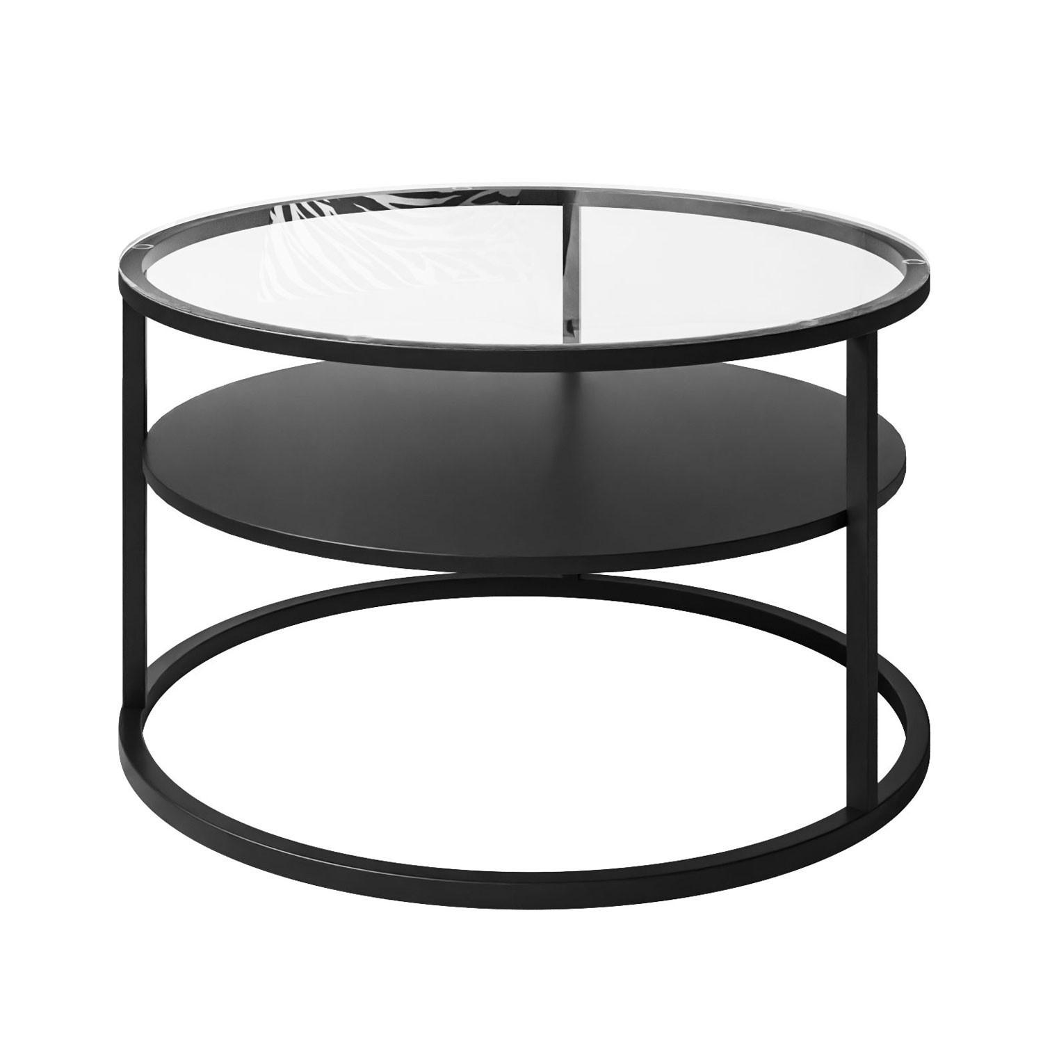 COUCHTISCH CIRI GLASS mit Regal - Weiß, Glas (70/70/47.4cm) - Lookway