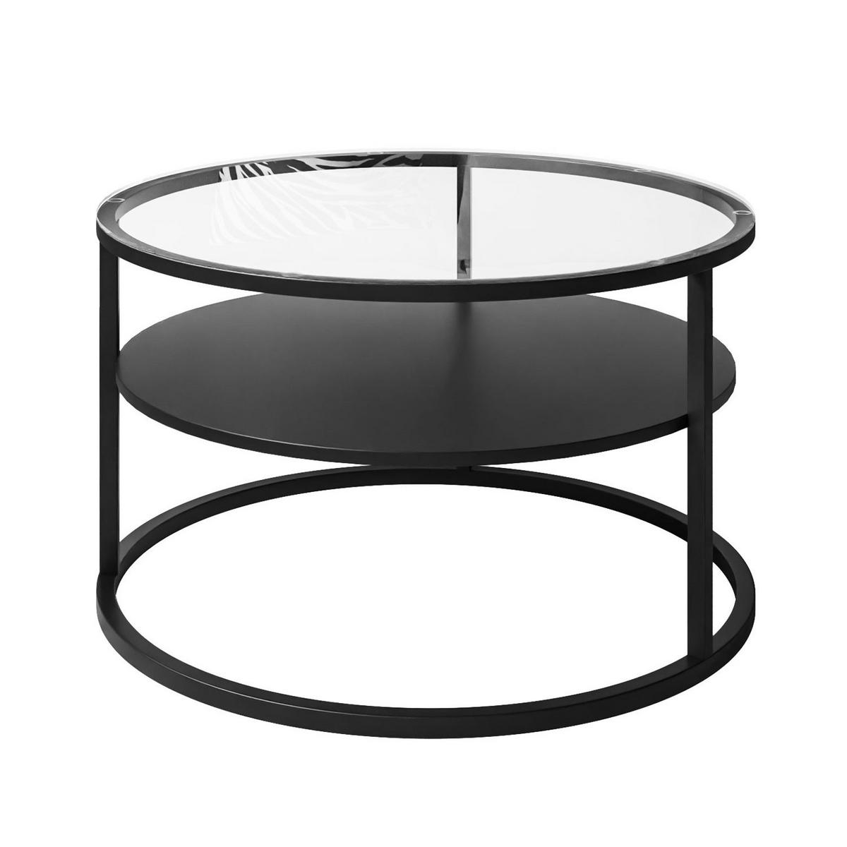 COUCHTISCH CIRI GLASS mit Regal - Weiß, Glas (70/70/47.4cm) - Lookway