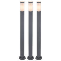 LED STEHLEUCHTE Edelstahl Anthrazit 3er Set - Anthrazit, Kunststoff (12.7/12.7/110cm) - Globo Lighting
