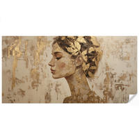 TAPETE - Frau - Gold - Abstrakt - Textur - 400x200 cm - Goldfarben, Papier (400/200cm) - OnlyWow