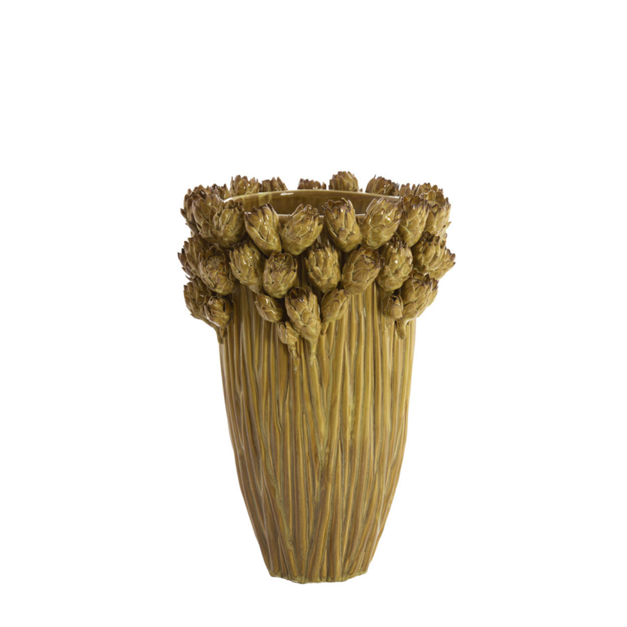 VASE Fynara - Gelb - 30/30/45.5 cm - Gelb, Keramik (45.5cm) - Light & Living