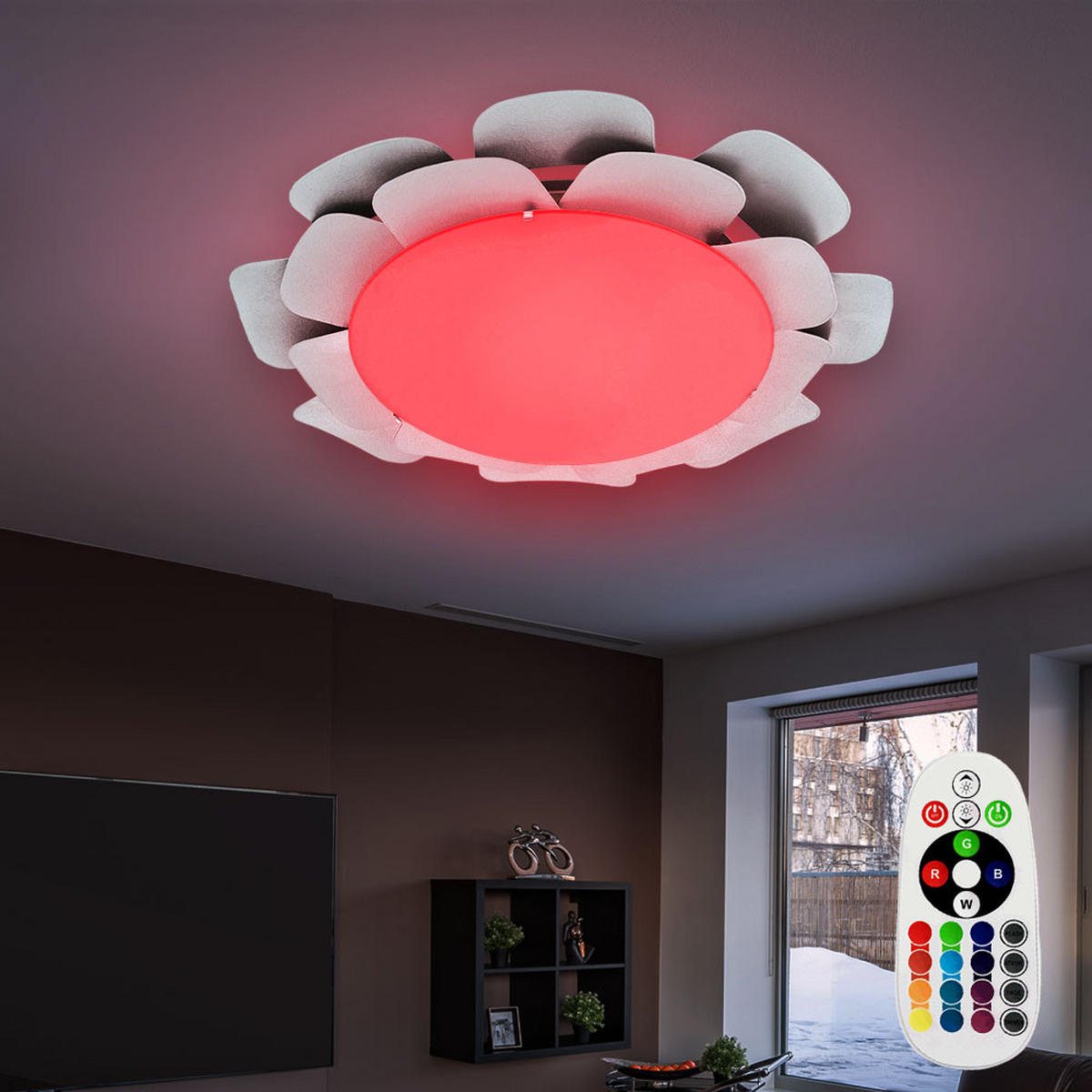 LED DECKENLEUCHTE Recletta Silber - Silberfarben, Glas (38/38/8cm)