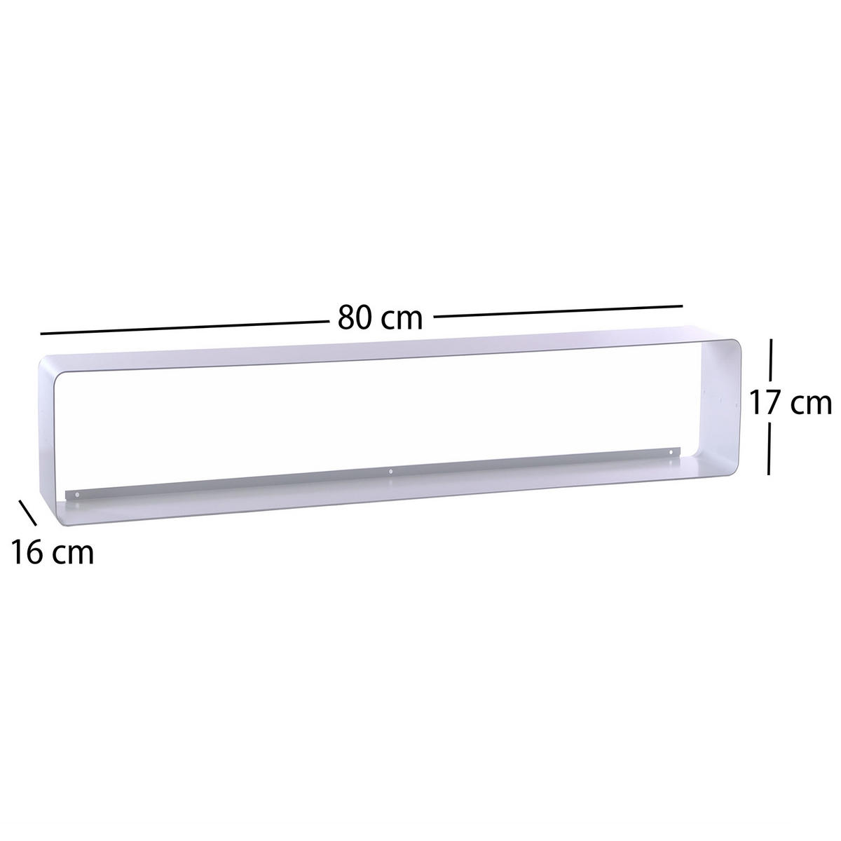 CD-REGAL Cube 80 Metall, Lounge Design weiß - Weiß, Metall (80/14/15cm) - DESIGN DELIGHTS