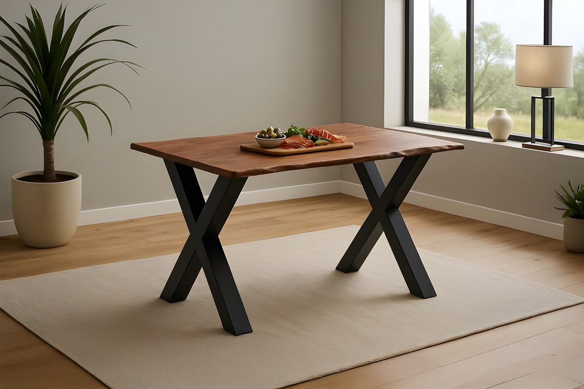 ESSTISCH ROXANA - Kastanienfarben/Beige, Holz (80/120/77cm) - SAM