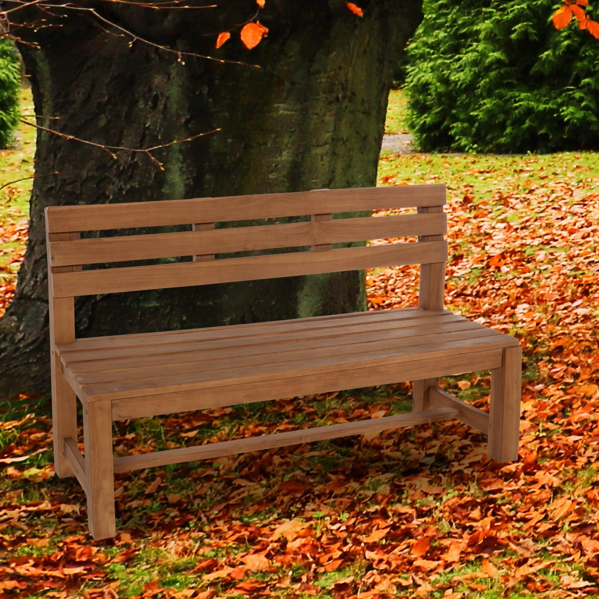 GARTENBANK 120/50 cm Holz teak - Teakfarben, Holz (120/85/50cm) - CLP