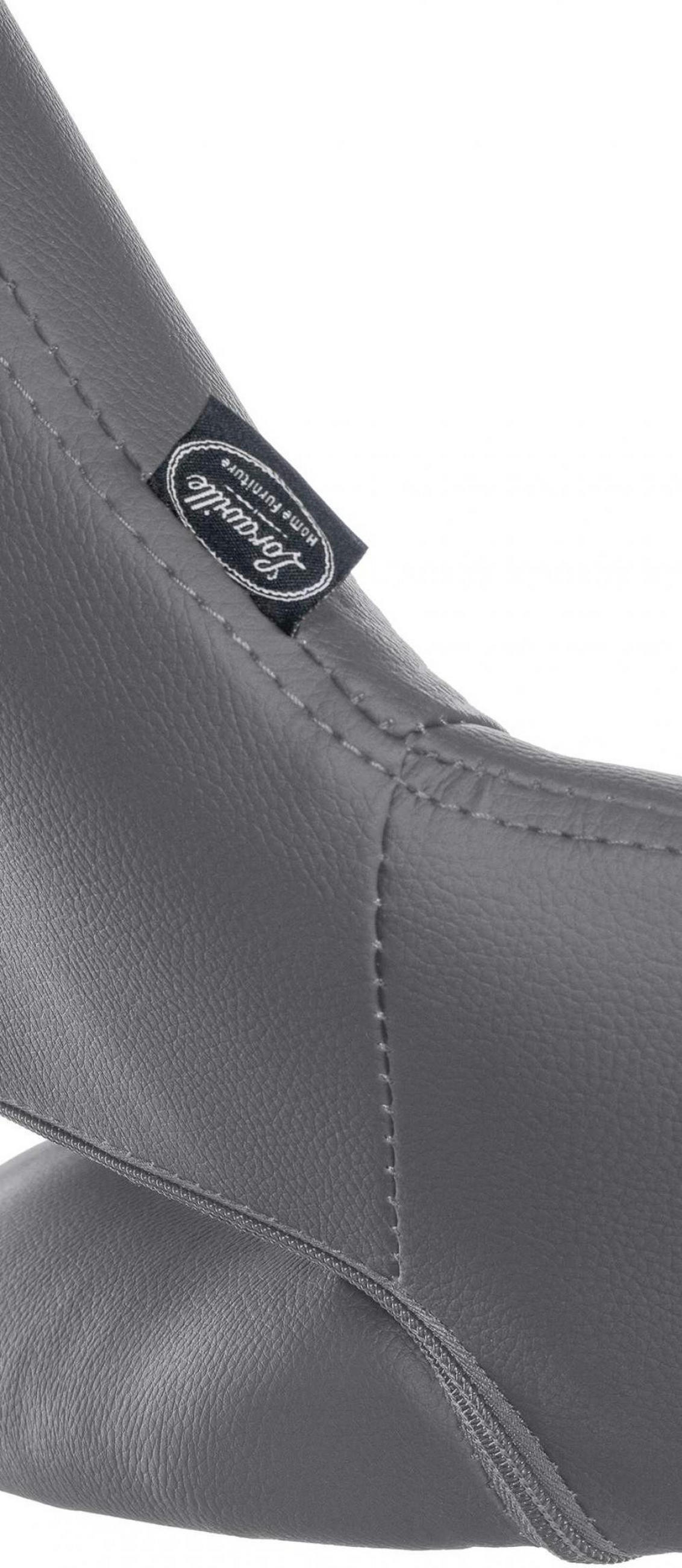 BARHOCKER Lederlook grau - Weiß/Grau, Textil/Metall (47/85/48cm) - CLP
