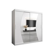 SCHWEBETÜRENSCHRANK 200/200/62 2-türig - Silberfarben/Weiß, Holz/Kunststoff (200/200/62cm) - MÖBEL KRYSPOL
