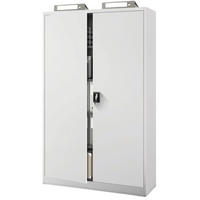 AKTENSCHRANK abschließbar KADO mit Flügeltüren 185x115x40cm Grau - Grau, Metall (115/185/40cm) - DELUKE